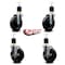 Service Caster 5'' Hard Rubber Wheel Swivel 1-7/8'' Expand Stem Caster Set 2 Brakes, 4PK SCC-EX20S514-HRS-2-TLB-2-178 - alternate 4